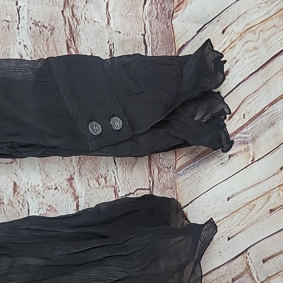 2oh 2 old hippies threads black silk shirt nwt Women's small - Picture 8 of 8